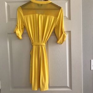 Bebe yellow shirt dress slightly above knee